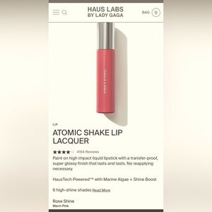 LADY GAGA ATOMIC SHAKE LIP LACQUER
Rose Shine color. NEW and in new box.